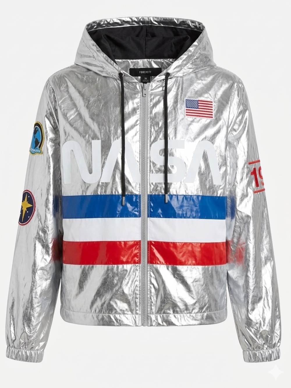 NASA Graphic Metallic Windbreaker